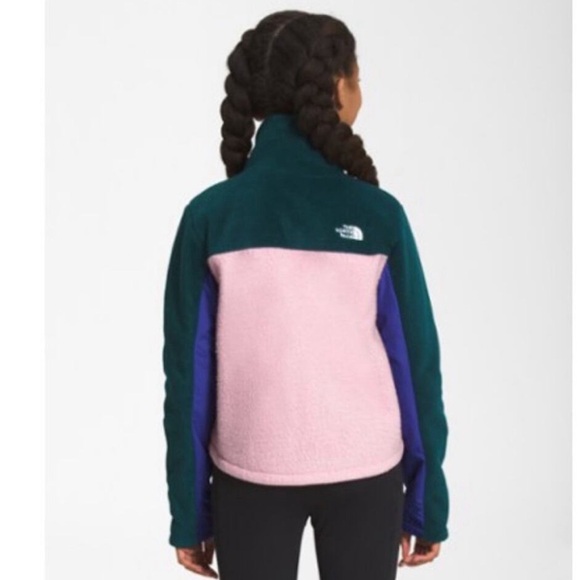 The North Face Fleece Mashup Jacket - Girls' pink, green, blue size medium 10 - Picture 2 of 5